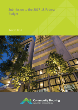 Submission to the 2017-18 Federal Budget