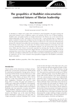 The geopolitics of Buddhist reincarnation: contested futures