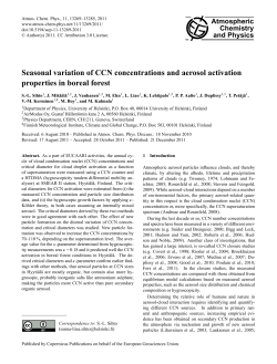 Seasonal variation of CCN concentrations and aerosol activation
