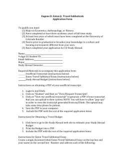 Eaton Travel Sabbatical Application