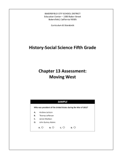 Chapter 13: Moving West - Bakersfield City School District