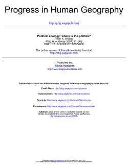 Progress in Human Geography - UO Geography