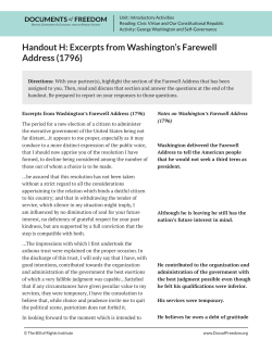 Excerpts from Washington`s Farewell Address