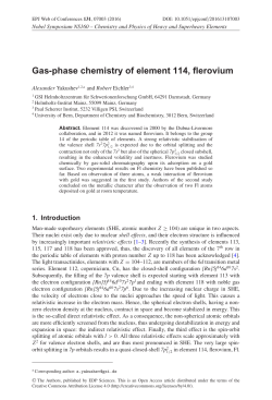 Gas-phase chemistry of element 114, flerovium