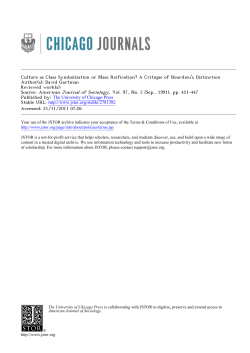 Culture as Class Symbolization or Mass Reification? A Critique of