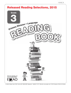 Reading Booklet