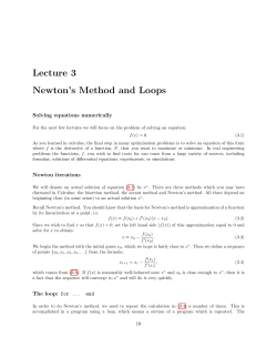 Lecture 3 Newton`s Method and Loops