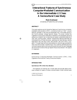 Interactional Features of Synchronous Computer