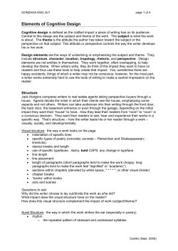 Elements of Cognitive Design