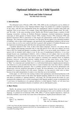 Optional Infinitives in Child Spanish