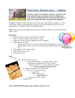 Picnic/Water Birthday Party &ndash; 7 children