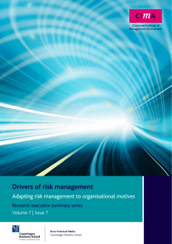 Drivers of risk management