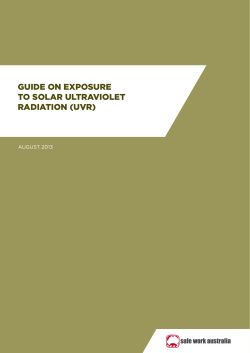 Guide on exposure to solar ultraviolet radiation (UVR)