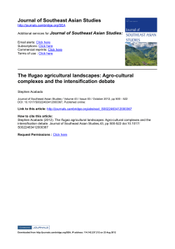 Journal of Southeast Asian Studies The Ifugao agricultural
