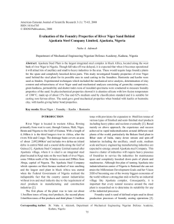 Evaluation of the Foundry Properties of River Niger Sand