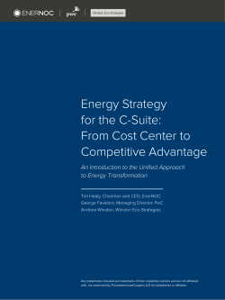 Energy Strategy for the C-Suite: From Cost Center to