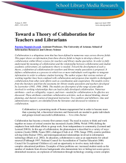 Toward a Theory of Collaboration for Teachers and Librarians