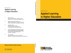 Applied Learning in Higher Education