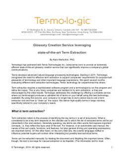 Glossary Creation Service leveraging state-of-the-art