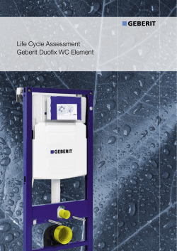 Life Cycle Assessment Geberit Duofix WC Element