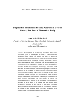 Dispersal of Thermal and Saline Pollution in Coastal Waters, Red Sea