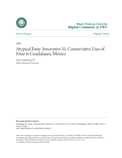 Innovative Vs. Conservative Uses of Estar in Guadalajara, Mexico