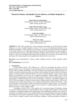 Physical Evidence and Quality Service Delivery in Public Hospitals