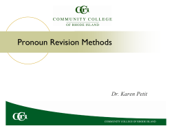 Pronoun Revision Methods - Community College of Rhode Island