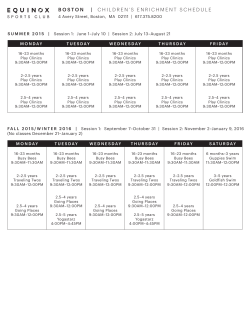 boston | children`s enrichment schedule