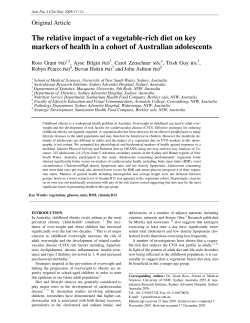 The relative impact of a vegetable-rich diet on key markers of health