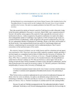ISAAC NEWTON`S SPIRITUAL SEARCH FOR TRUTH This is the
