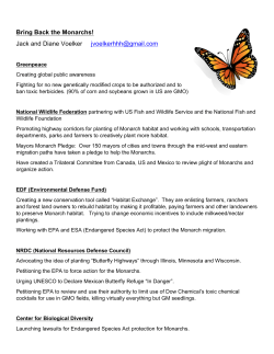 Bring Back the Monarchs! Jack and Diane Voelker