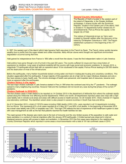 cholera country profile: haiti