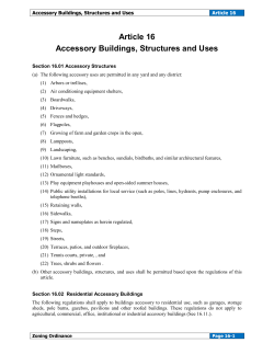 Article 16 Accessory Buildings