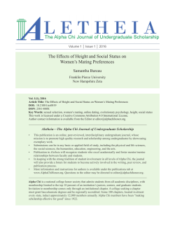 Effects of Height Social Status Women`s Mating Preferences