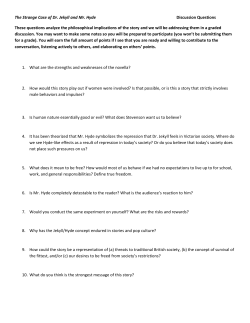 The Strange Case of Dr. Jekyll and Mr. Hyde Discussion Questions