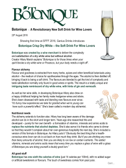 Botonique - A Revolutionary New Soft Drink for Wine Lovers