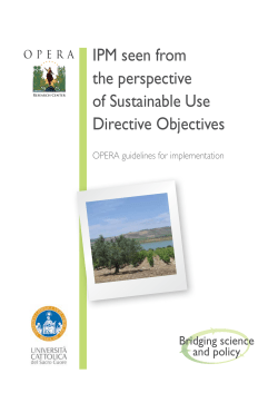 IPM seen from the perspective of Sustainable Use Directive Objectives