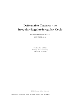 Deformable Texture: the Irregular-Regular - Robotics Institute