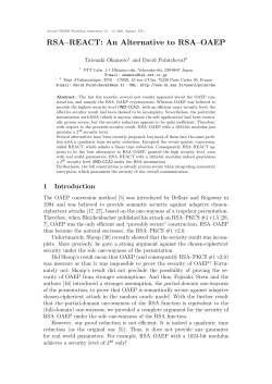 RSA&ndash;REACT: An Alternative to RSA&ndash;OAEP