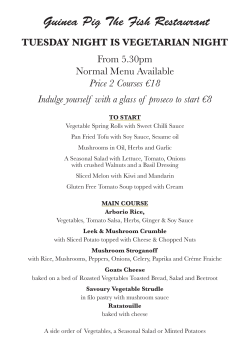 Guinea Pig Veg Nite - The Guinea Pig, Dalkey