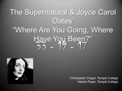 The Supernatural In In Joyce Carol Oates`“Where Are You