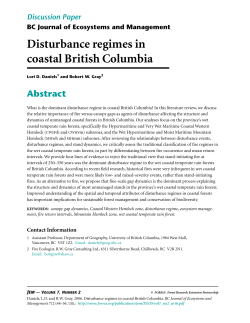 Disturbance in coastal British Columbia