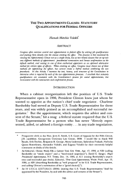 The Two Appointments Clauses: Statutory Qualifications