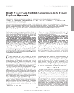 Height Velocity and Skeletal Maturation in Elite
