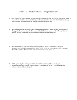 MOM &ndash; C &ndash; Elastic Collisions &ndash; Sample Problems