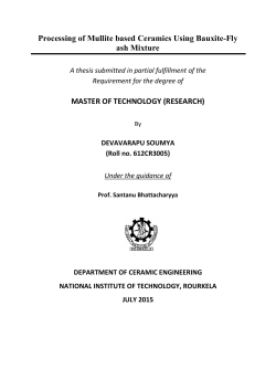 Processing of Mullite based Ceramics Using Bauxite