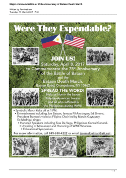 Major commemoration of 75th anniversary of Bataan Death March