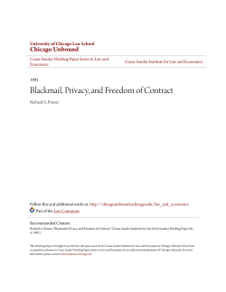 Blackmail, Privacy, and Freedom of Contract