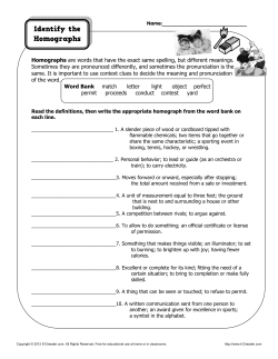 Identify the homographs